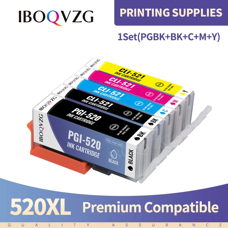 PGI-520 XL CLI-521 XL PGI520 Ink Cartridge Compatible for Canon IP3600 IP4600 IP4700 MP540 MP550 MP560 MP620 MP630 MP640 MP980