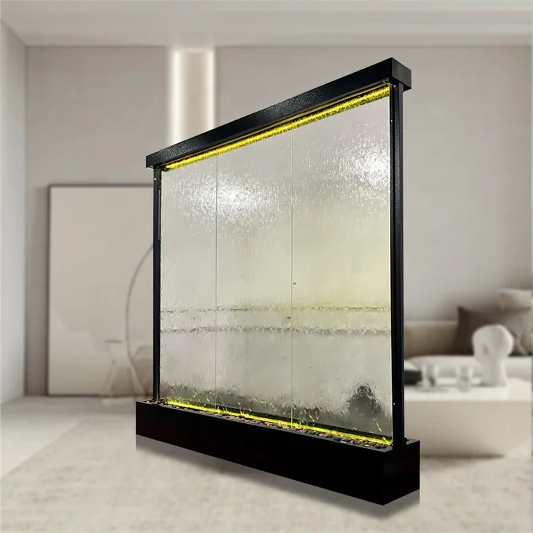 

Customization.Wholesale LED Light Color Changing Water Fountain Indoor Waterfall Wall