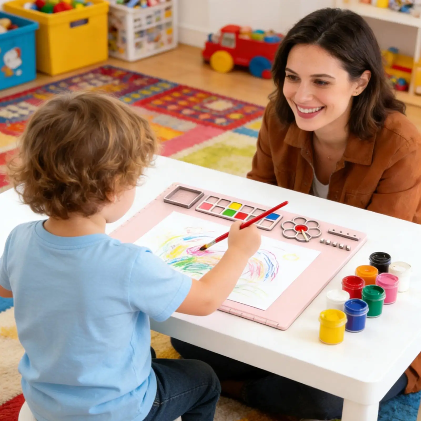 Silicone Art Mat Washable Anti-Slip Painting Art Mat For Kids For Artist Boys Girls Students Home Classroom Kindergarten Road