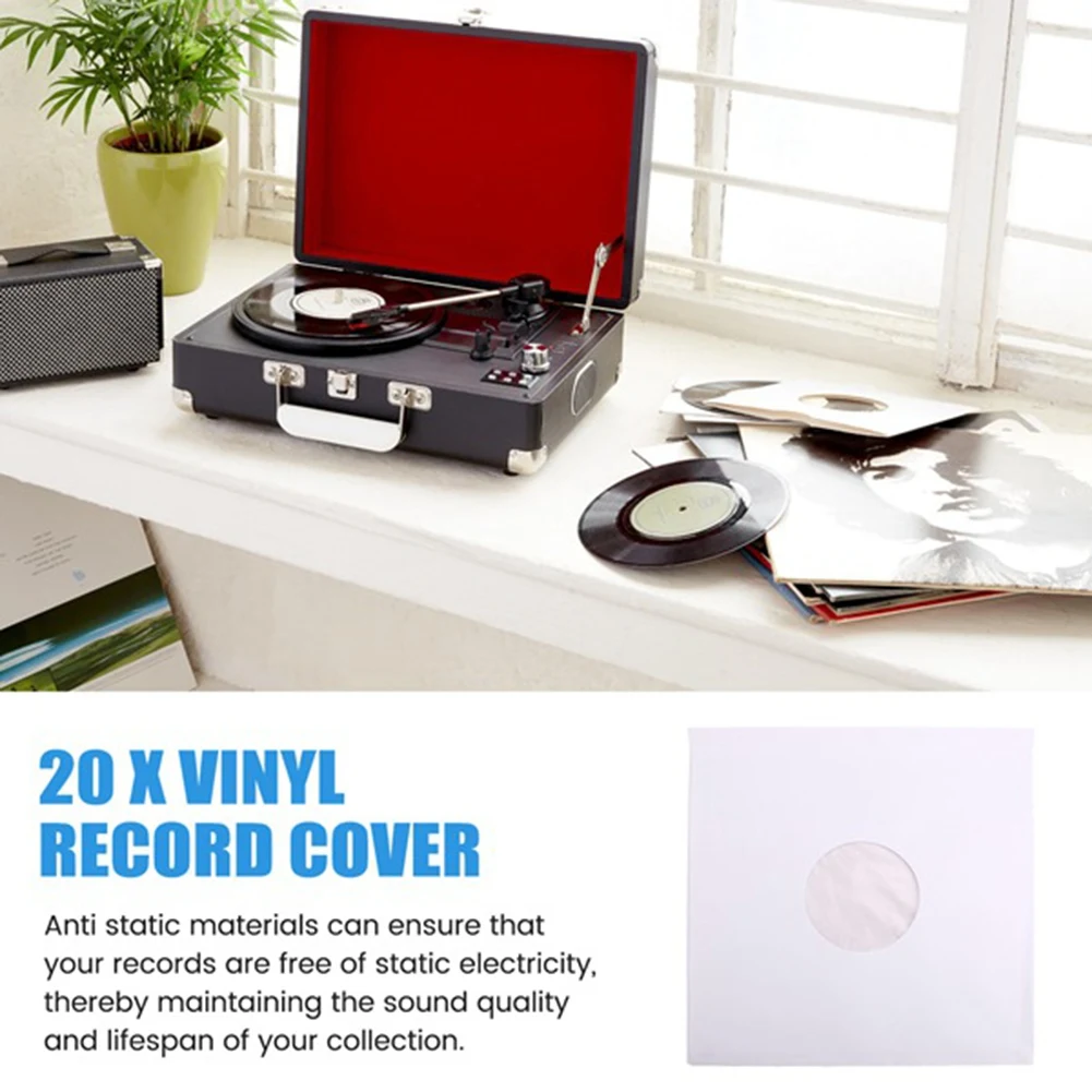 100Pcs 12Inch Anti-Static Vinyl Record Sleeves - CD Player Case Protective With Inner Bag For Vinyl Records