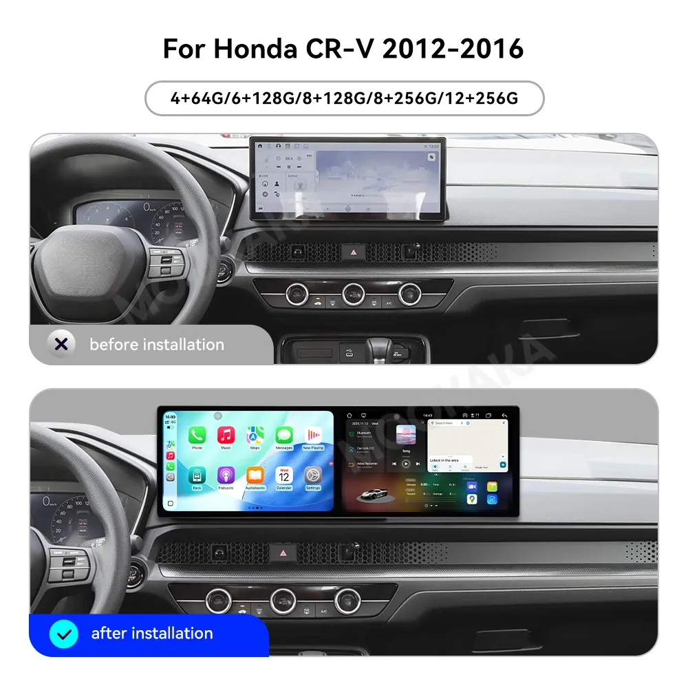 

18,2-дюймовый Android двойной экран для Honda CR-V 2012-2016 автомобильный радиоприемник авто мультимедийный плеер навигация GPS Carplay авто WIFI DSP Carplay