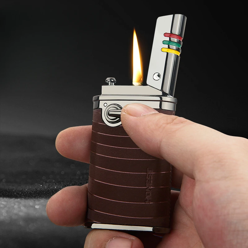 2025 جديد ريترو الروك كيرو سينتي طحن عجلة أخف دائم المعادن ولاعة السجائر الإبداعية العصرية الرجال التدخين مجموعة