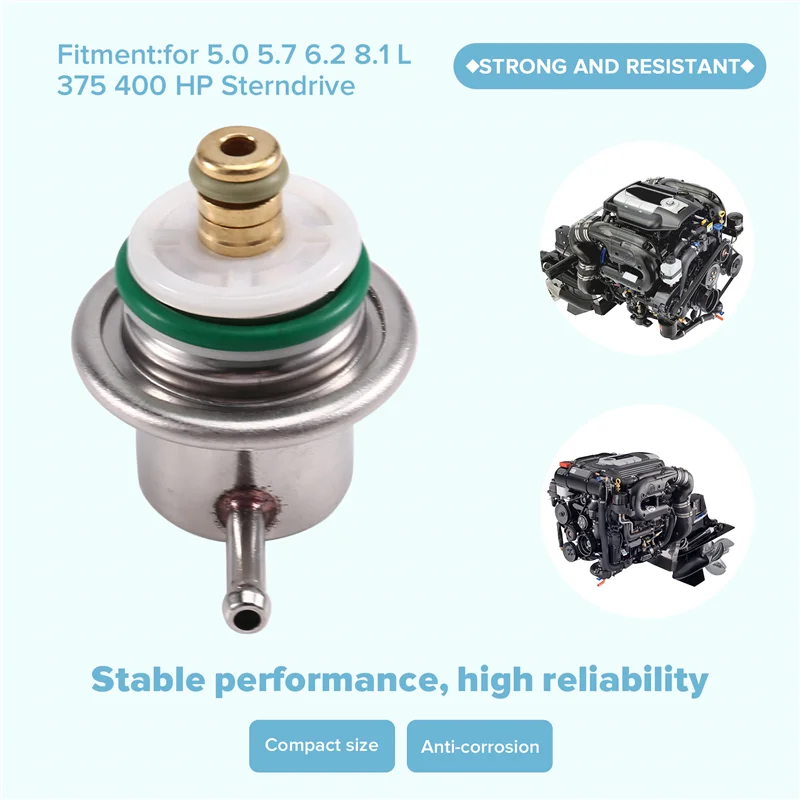 

AB96-Fuel Pressure Regulator 892681 Fits For Mercruiser 5.0 5.7 6.2 8.1 L 375 400 HP Sterndrive Engines Model