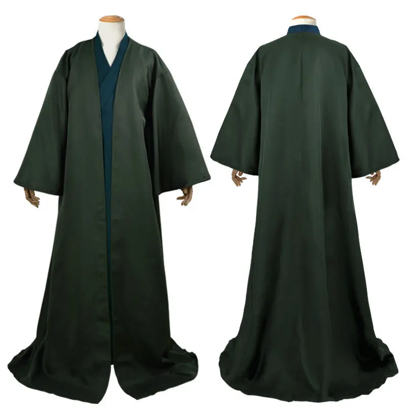 Robe Magic Wand Professor Severus Snape Cosplay Costume Hogwartes School Black Cloak Adults Robe Magic Carnival Party Uniforms