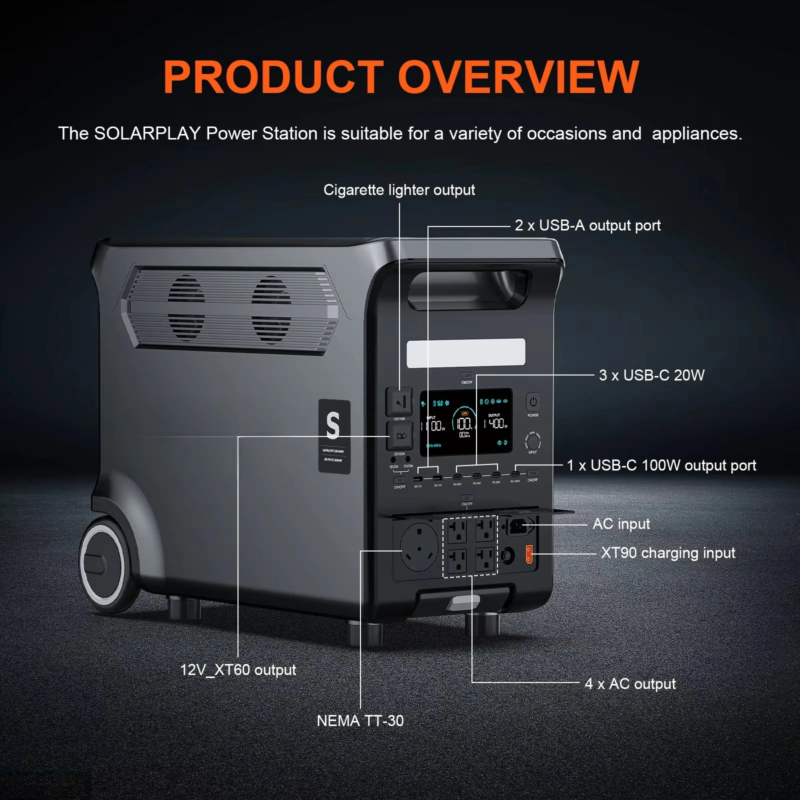 Factory Wholesale Portable 2400W/2500W/3600W Hybrid Inverter Power Station 3840Wh Solar Generator UPS MPPT RV Port Car