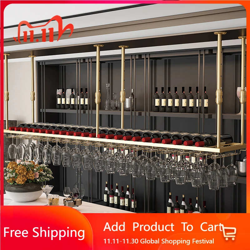 

Bartender Kitchen Bar Cabinet Wine Rack Metal Storage Wall Bar Cabinet Wine Rack Standing Botellero Vino Drinking Bar Furniture