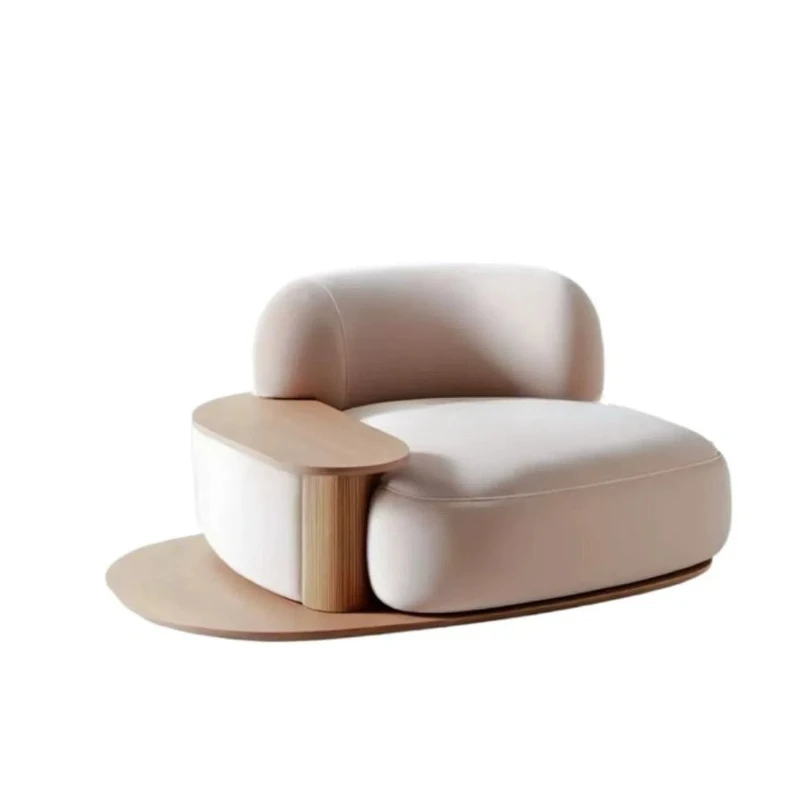 Nordic light luxury solid wood sofa chair household bedroom meeting single living room recliner