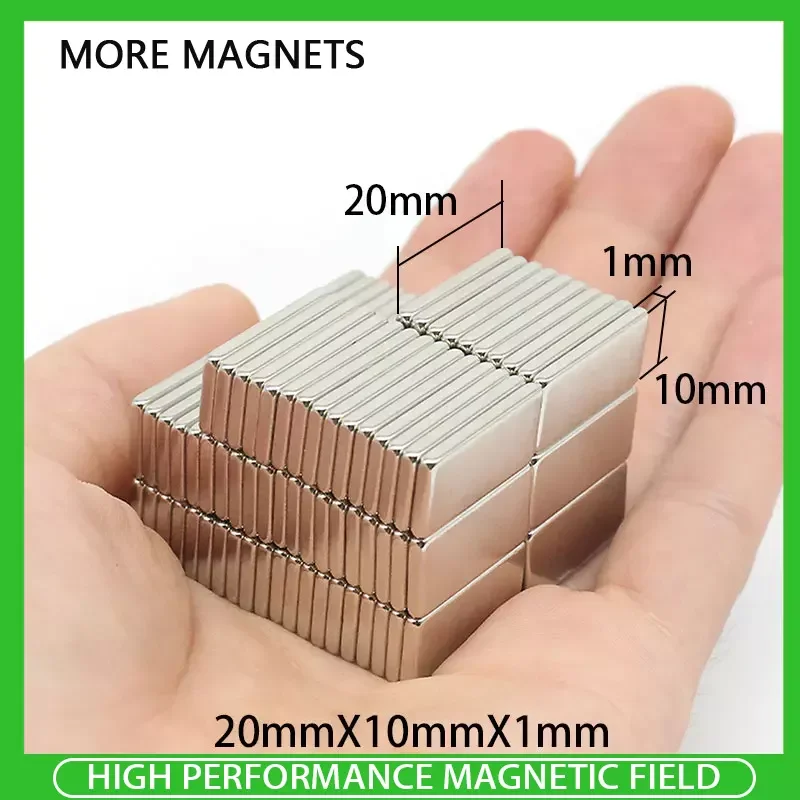 

10~200PCS 20x10x1mm Neodymium Magnet NdFeB Magnets 20*10*1 Block Super Powerful Strong Permanent Magnetic imanes