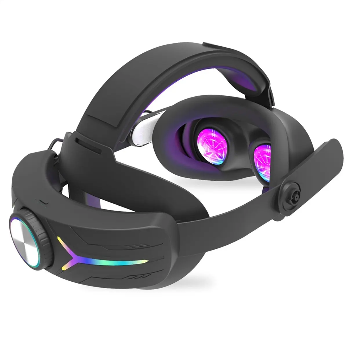 DT414 Mon.RGB Light Fast-Charging for 3/3S Battery Head Strap Extends 4-6 Hours Black