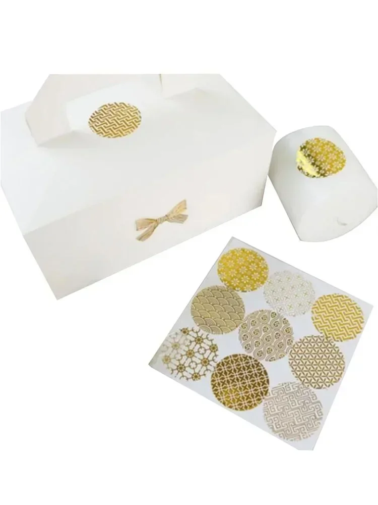 90 stks/partij Cadeaustickers Voor Bruiloft Bronzing Goud Ronde Cadeaustickers Transparant Bakken DIY - afbeelding 2