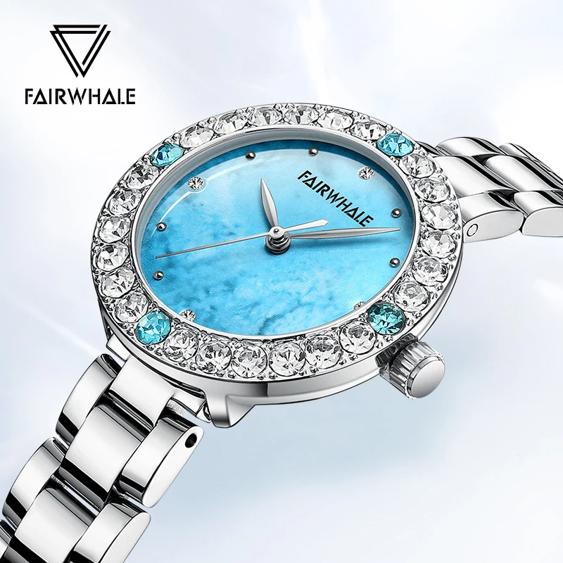 

Mark Fairwhale брендовые модные женские кварцевые часы, роскошные часы с бриллиантовым циферблатом, водонепроницаемые простые повседневные женские часы reloj mujer