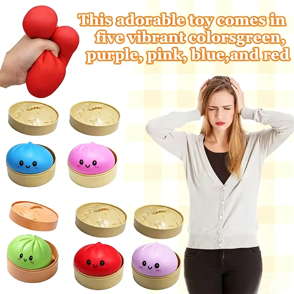2026 New Flash Dumpling Pressure Ball Slow Rebound Soft Pinch Decompression Home Office Decorat Children Adults Birthday Gift