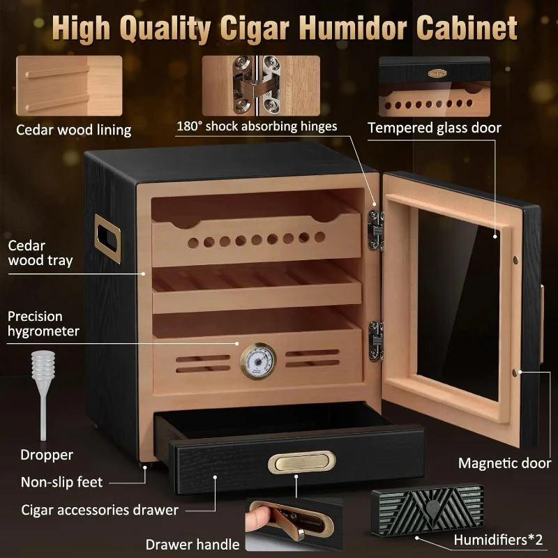 Cigar Humidor Cabinet, Spanish - Home Fragrance Maple Walnut 评论和价格