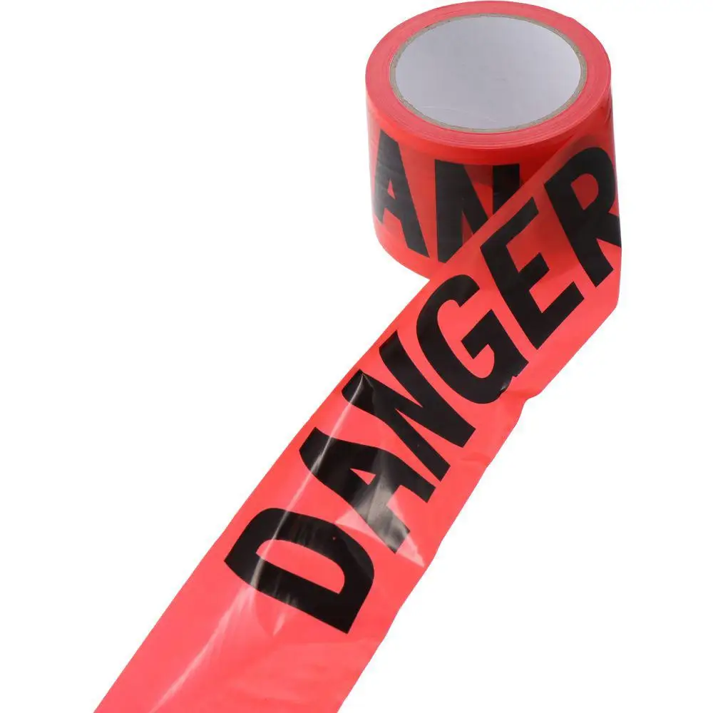 Red Danger Tape - 7.5cm*100M Caution Barrier Tape Safety Warning Tape Roll Non-Adhesive for Danger Construction Crime Scene