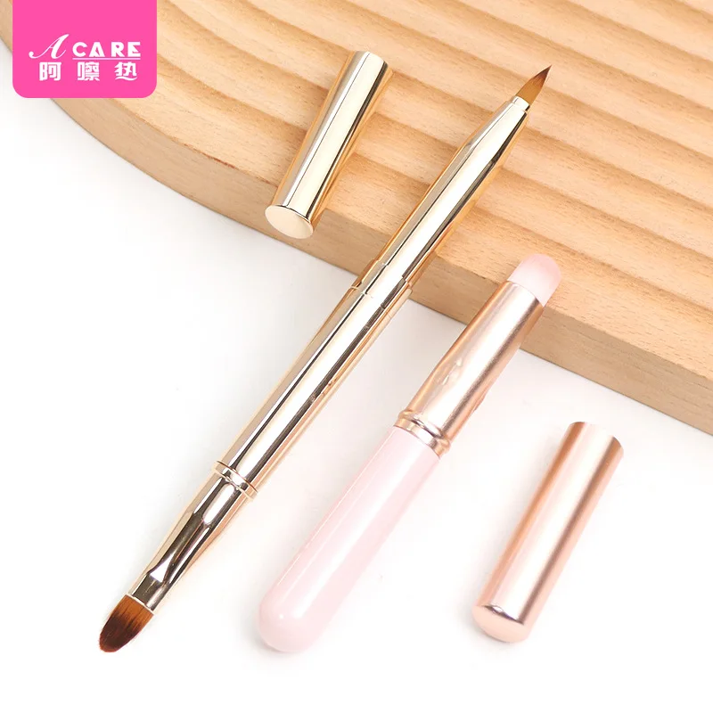 Brosse à lèvres D1-round tête rouge à lèvres brosse pinceau de maquillage pour les lèvres fille pinceau à taches pour les lèvres pinceau de beauté pour débutant