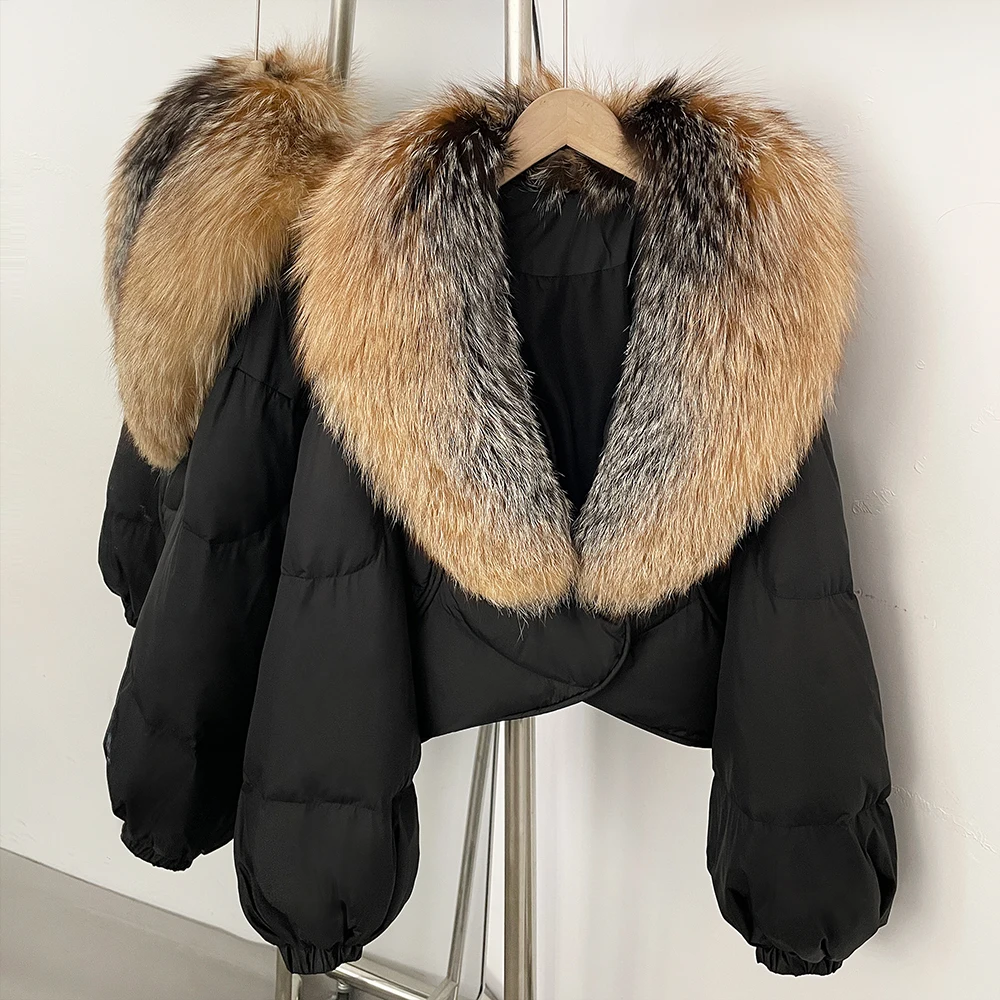 Down Jacket Lightweight Down Padding Women Big Natural Fox Fur Collar Female Puffer Jacket with Fur Real Fur Coat Women Winter view 4
