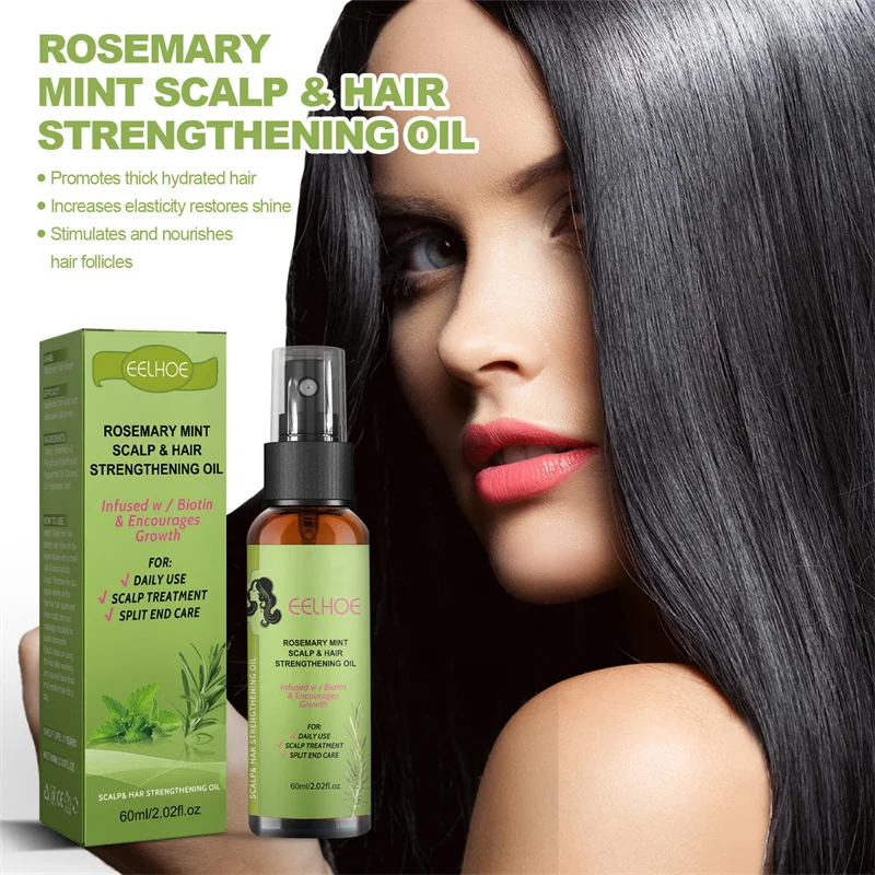 Rosemary Mint Hair Strengthening Oil Hair Growth Essential Oils Nourishing Treatment for Split Ends and Dry Organics Hair Care