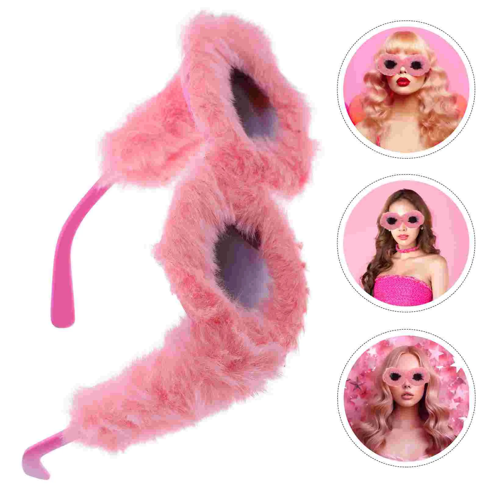 Funny Sunglasses Round Aesthetic Novelty Party Photo Props Soft for Eyewear Costume Plush Miss Cool