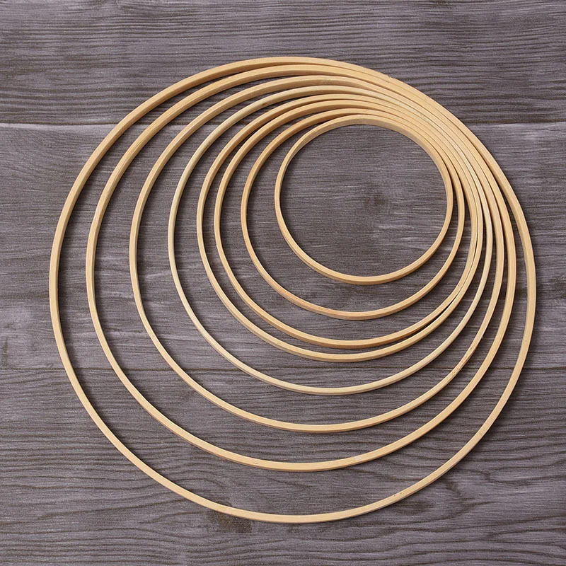 Hot DIY Wood Art Craft Bamboo Circle Round Cross  Sewing Manual Tools