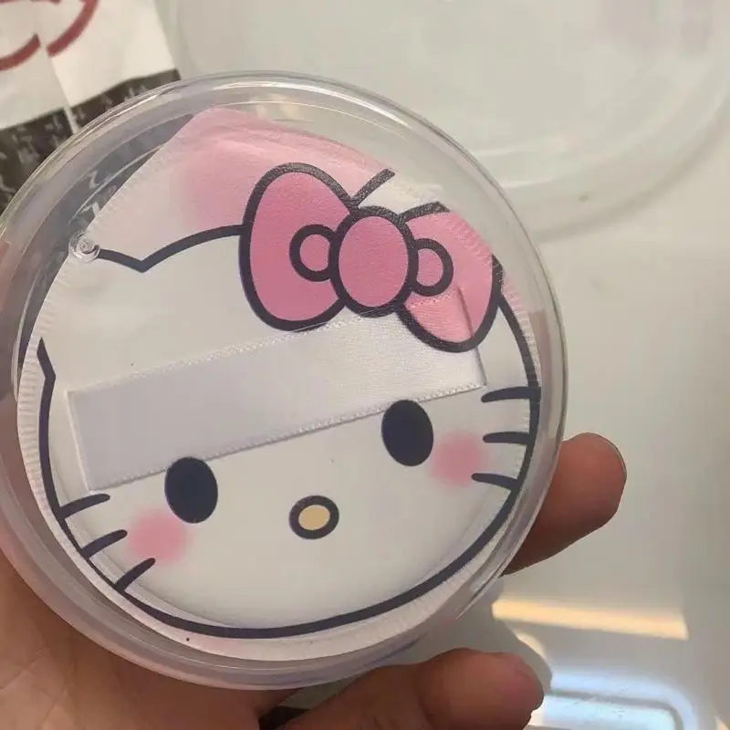 Kawaii Hello Kitty Air Cushion Puff Sanrio Anime Cute Kt Air Cushion Puff Cartoon Girl Powder Puff Wet and Dry Use Gift