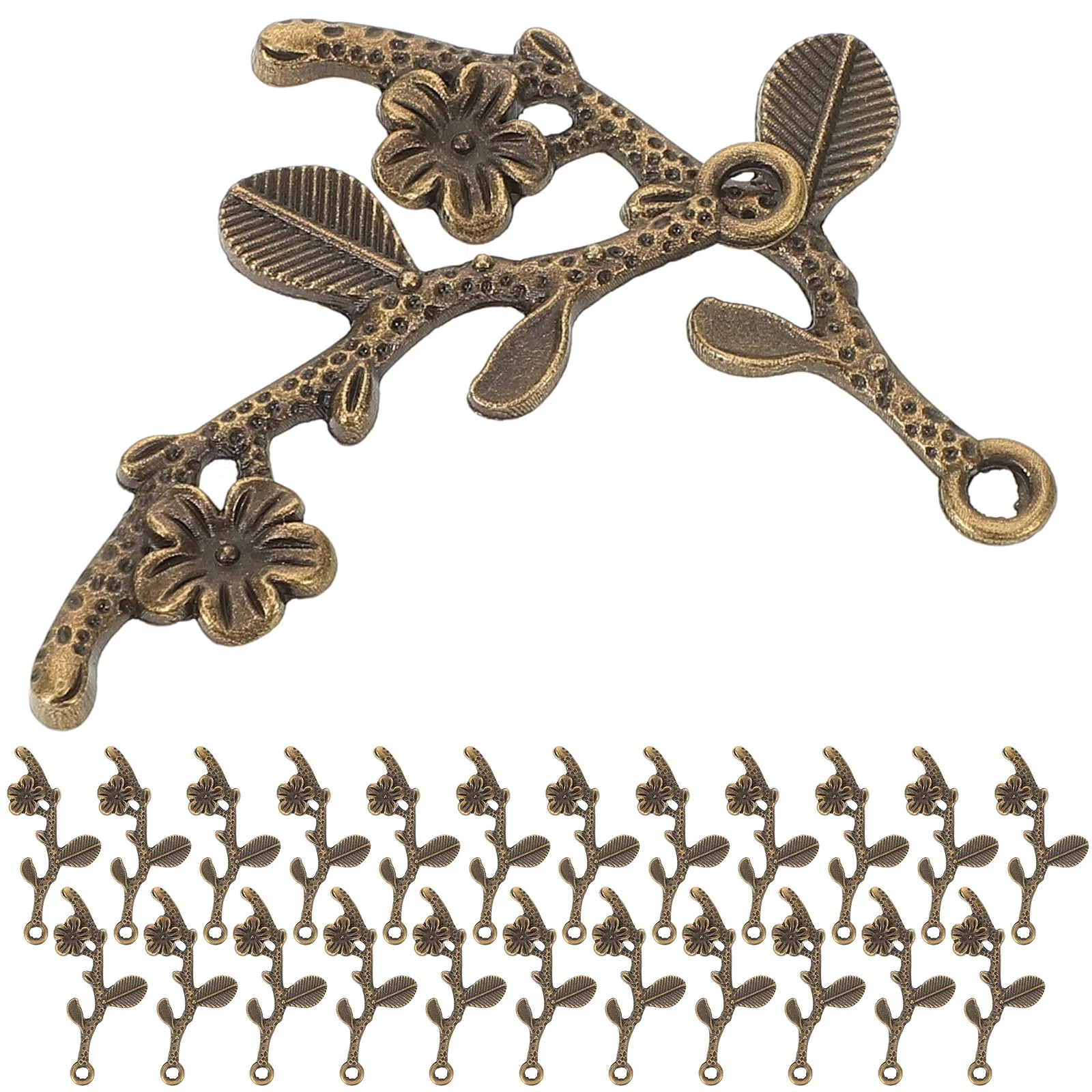

50pcs Vintage Tree Branch Charms Metal Connector Pendant for Necklace Bracelet DIY Crafts Retro Style Zinc Alloy 39 2x17mm
