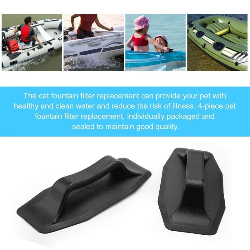 2PCS Rubber Boat Grab Handle For Inflatable Boat Canoe Kayak,TPU Handle Fishing Boat Armrest Kayak Accessories