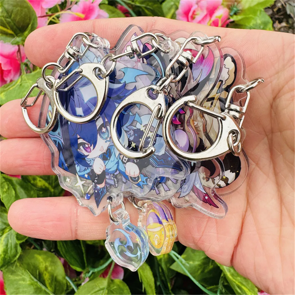 Jogo genshin impactoansan xilonen citlali chasca mavuika cosplay traje chaveiro acrílico chaveiro pingente prop