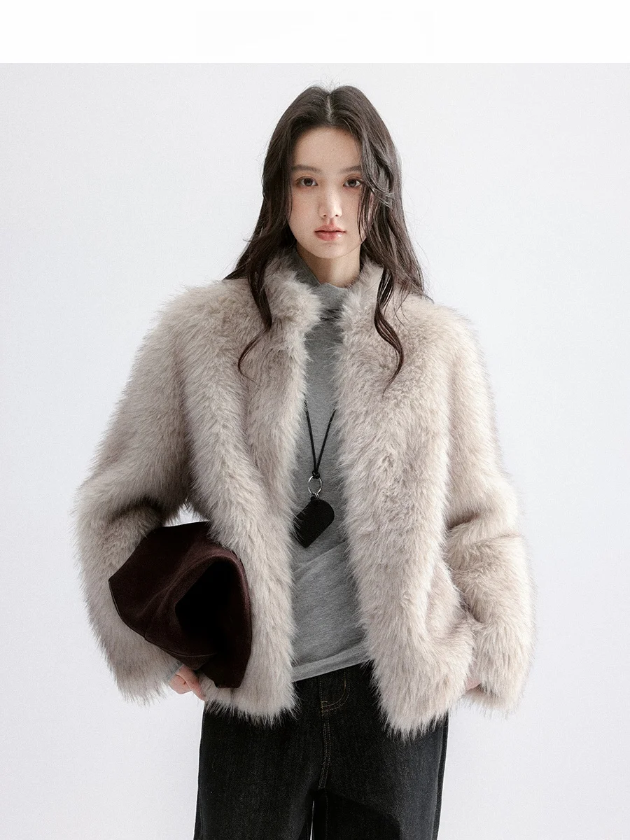 

Куртка CHACHA Nagoya Series Plu Fur Jaet: Свободная, теплая зимняя верхняя одежда для женщин, с воротником-стойкой, из экологичного полиэстера и спандекса