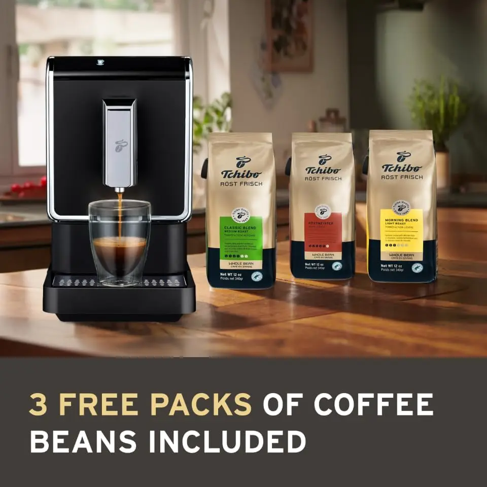 Espresso & Coffee Machine Bundle with Built-in Grinder, Comes With 3 x 12 oz. Bags of Whole Bean Coffee, Black