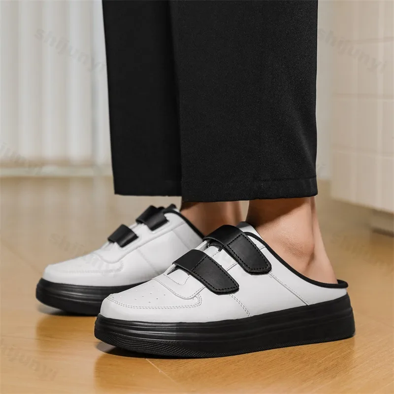 

2025 Autumn New Niche Design Men's Fashion Casual Thick Sole Half Slippers Low Top Comfortable Versatile Slip on Chunky Draggers