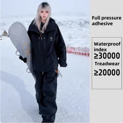 APVCX Winter Men And Women's Warm Ski Suit Set Waterproof Breathable Snow Jacket And Pants Outdoor Sports Thicked Clothing