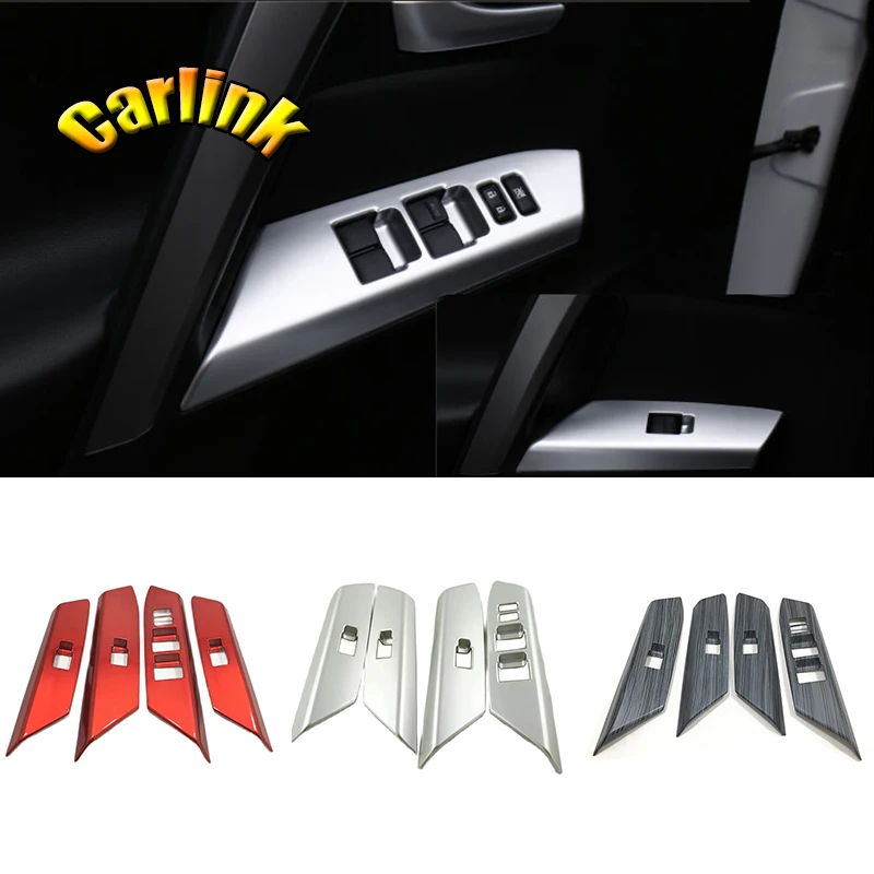 

For Toyota RAV4 2016 2017 2018 ABS Matte/red/grey LHD Car Interior Door Handle Window Lift Switch Panel Cover Trim Car Styling