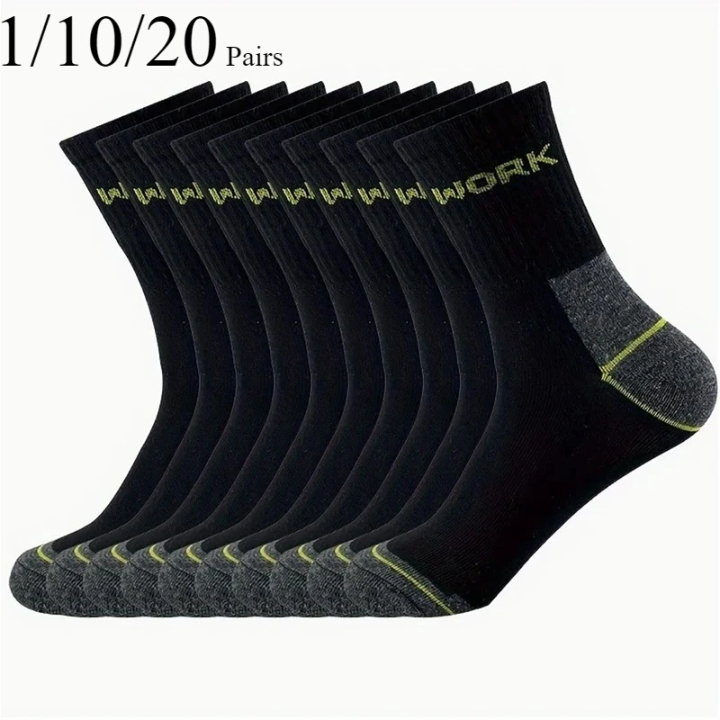 Hochwertige Business-Socken mit geruchsdichtem Mittelrohr, schweißabsorbierend, atmungsaktiv, für alle Jahreszeiten, Sport, Freizeit, Herrensocken, 1/10/20/30 Paar