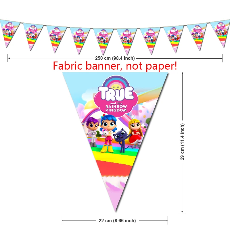 True and the Rainbow Kingdom Birthday Party Decorations Game Theme Supplys Banner Cups Plates for Kids