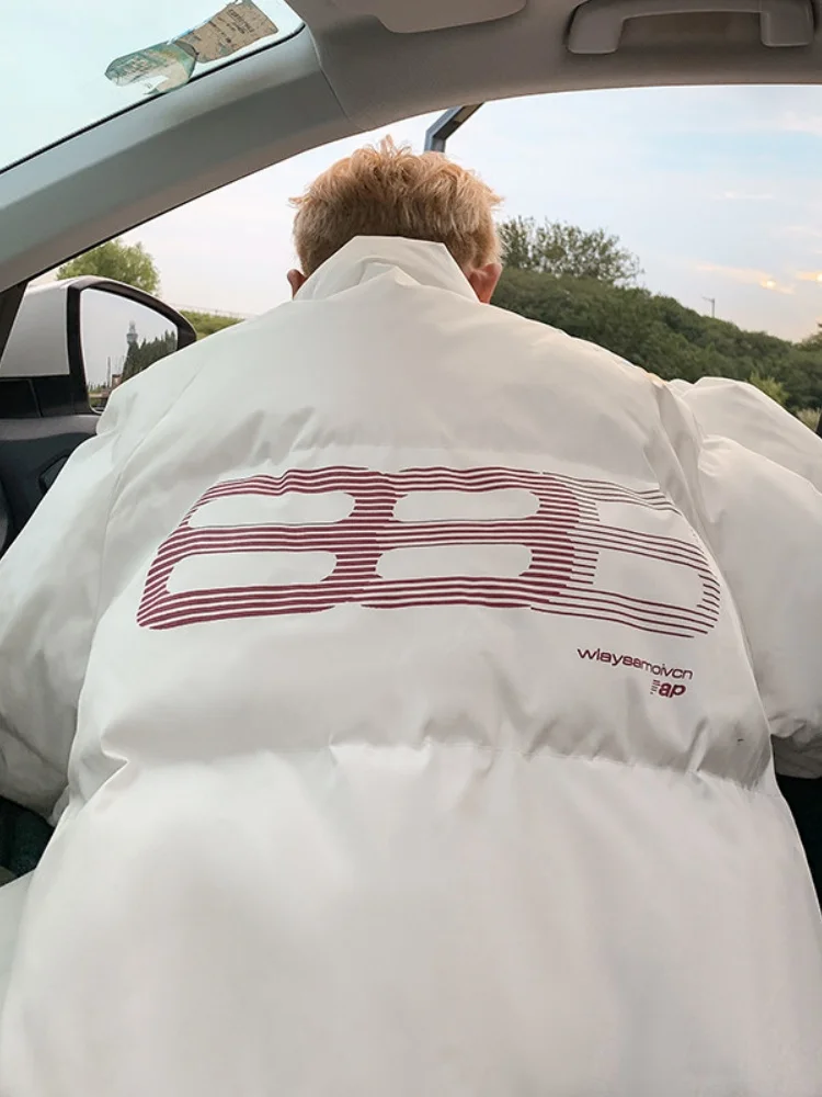 

Мужская зимняя теплая куртка в американском ретро-стиле с воротником, утолщенная, из хлопка, на молнии, с длинными рукавами, повседневная, в стиле пуховика