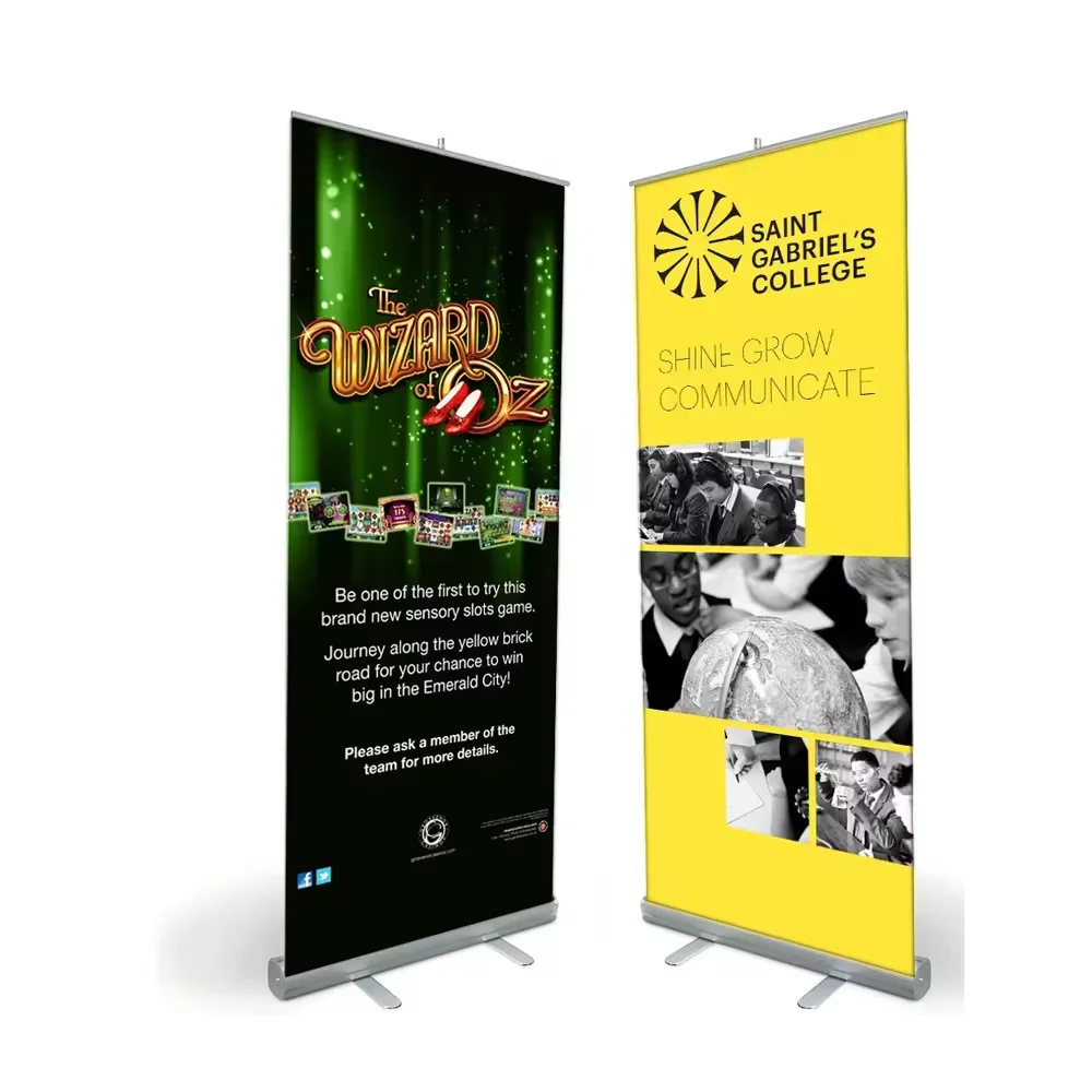 

【Hot】Portable and Convenient Roll-Up Banner Display Stand for Exhibitions and Promotions Printed Widen Weighted Aluminum Base