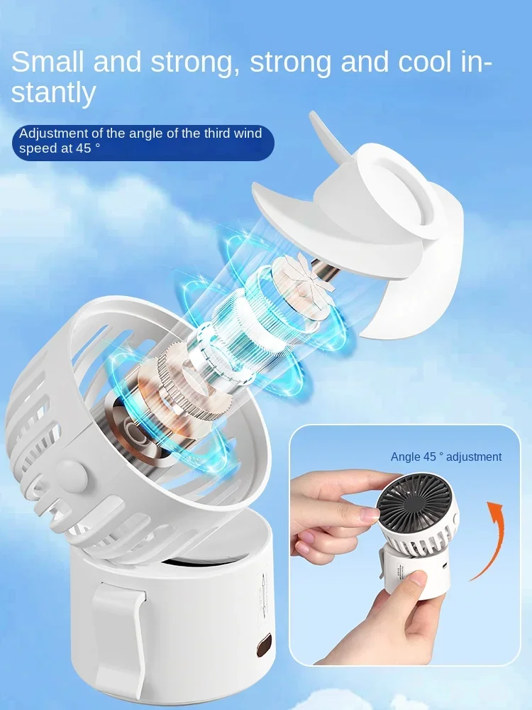 Mini neck hanging small fan, portable handheld small fan, USB charging, outdoor portable cooling device, office desktop