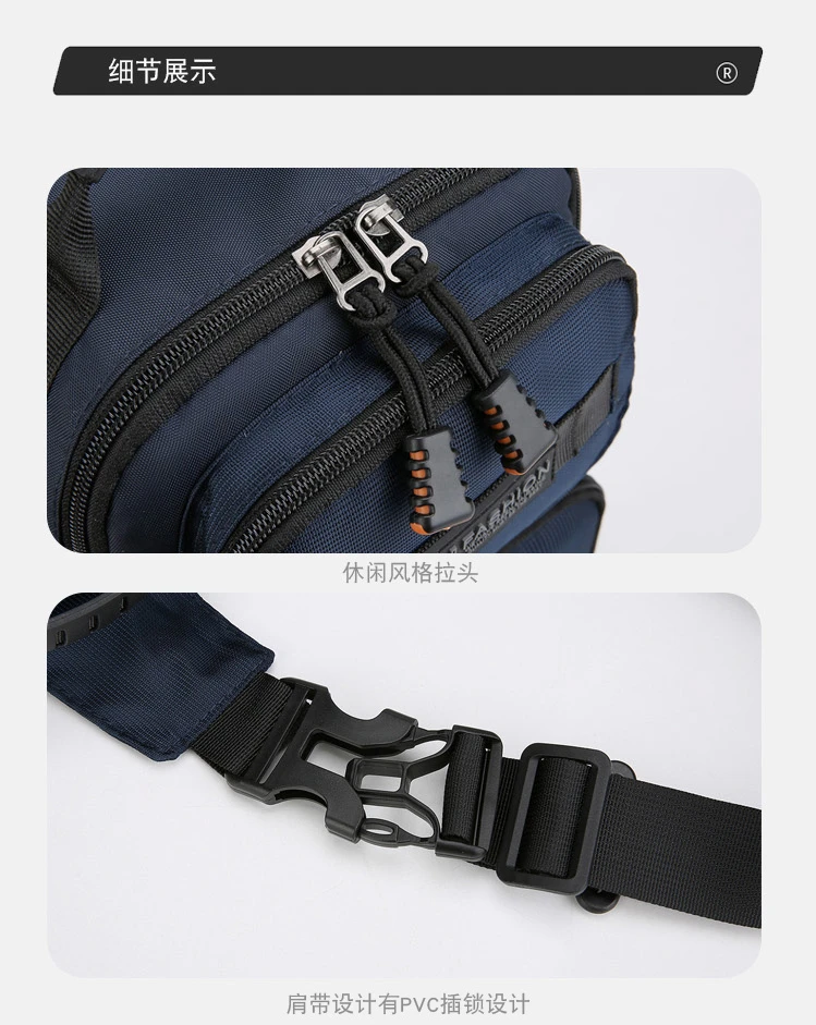 Mode männer Taille Packs Brust Tasche Hohe Qualität Oxford Umhängetaschen Für Männer Mode Lässig Männer Tasche Handtasche Männlichen Brust pack – Detail 34