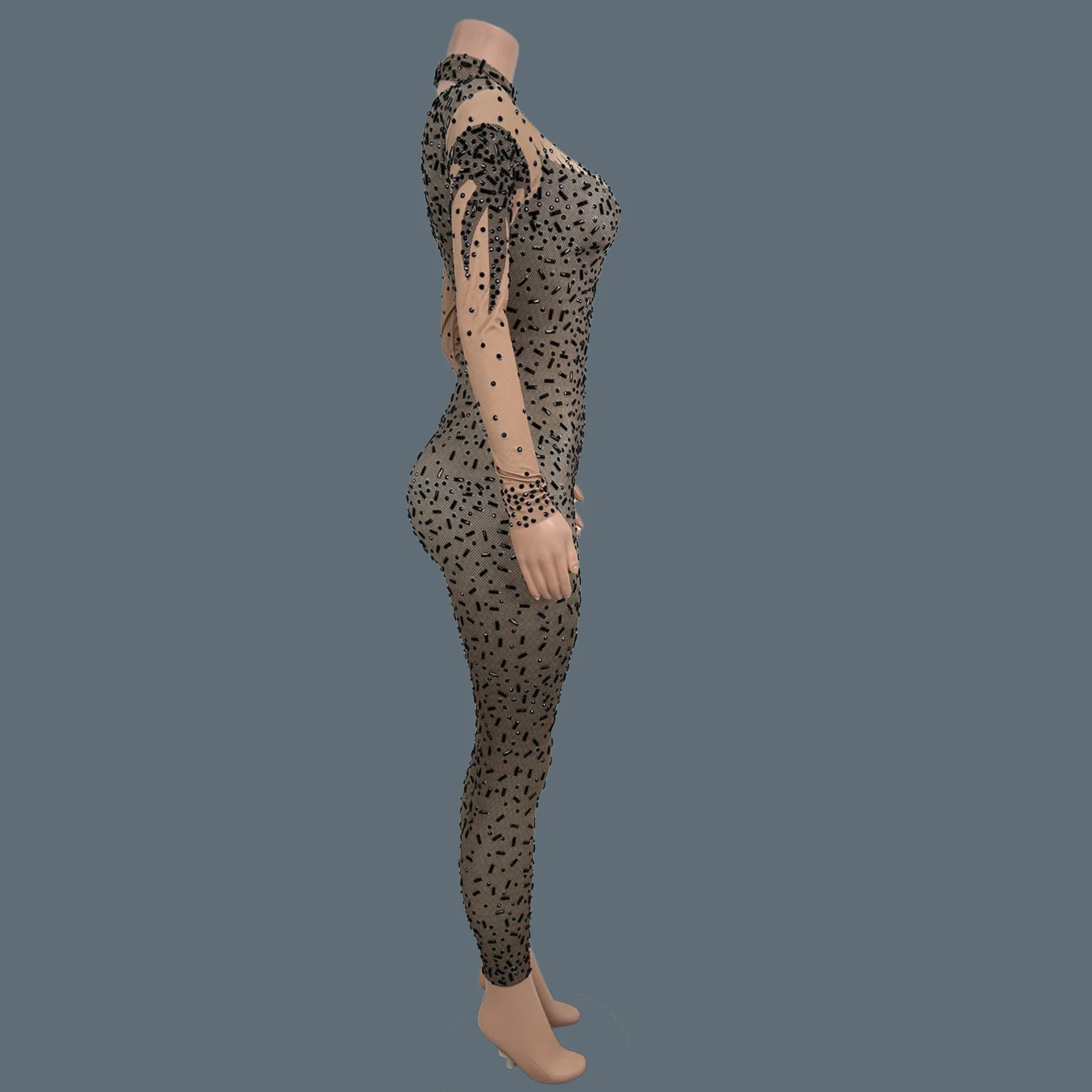 

Spandex Elastic Tight Fitting Jumpsuit Nightclub Bar Party Stage Drag Queen Performer Wear Festival Celebrate Sexy Outfit Heici