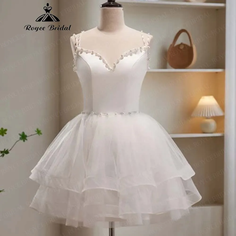 

Elegant Sweetheart Pearls Short Homecoming Dresses 2026 Spaghetti Straps Open Back Party Dress Vestidos De Festa Customized
