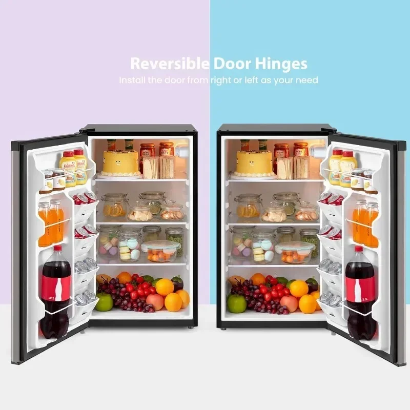 Compact Refrigerator Cubic Feet Single Door Mini 3 Removal Glass Shelves Small Fridge for Bedroom Office Garage Dorm