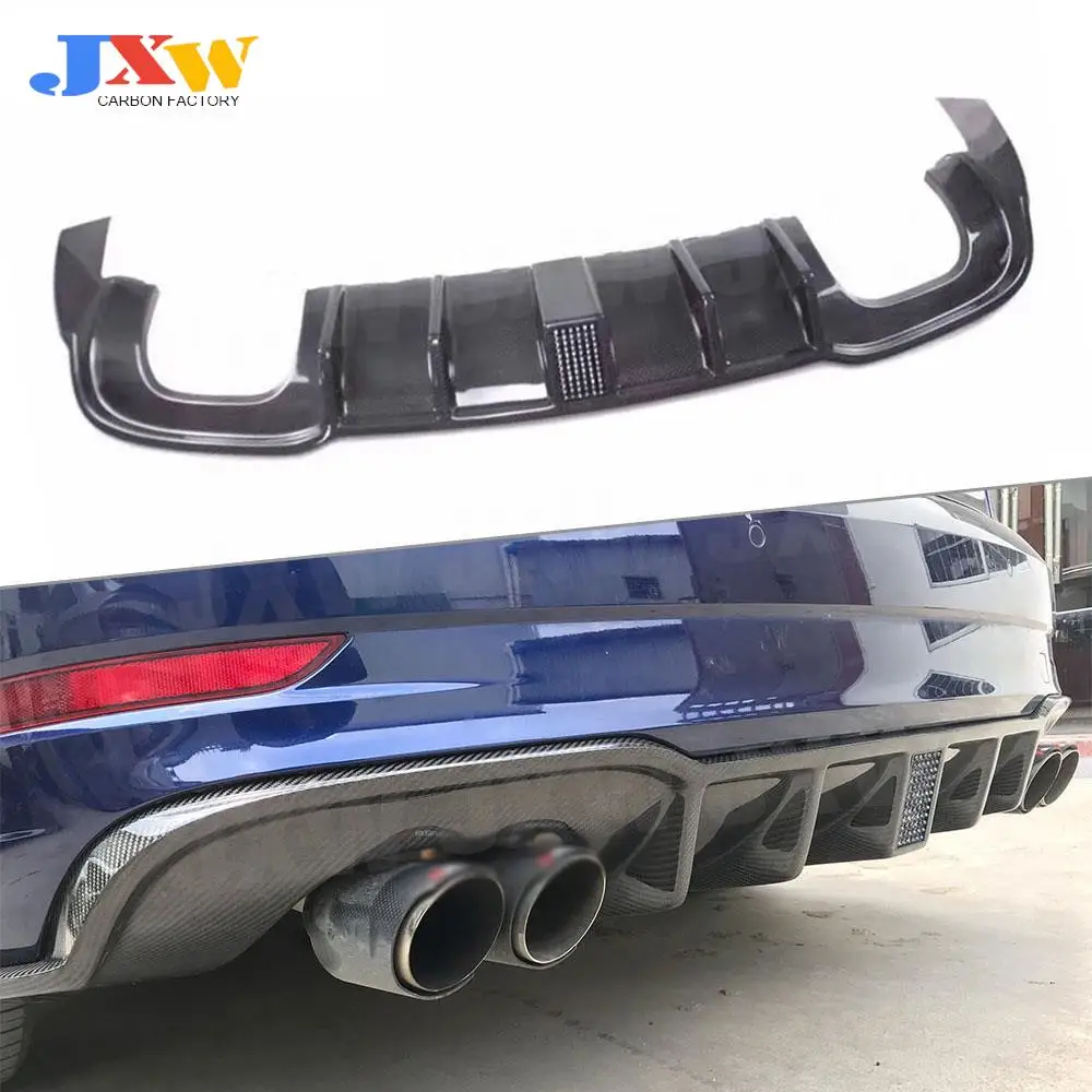 

Carbon Fiber Rear Bumper Extension With LED Light For Audi A3 Sline S3 RS3 2017-2019 Back Bumper Guard Car Styling