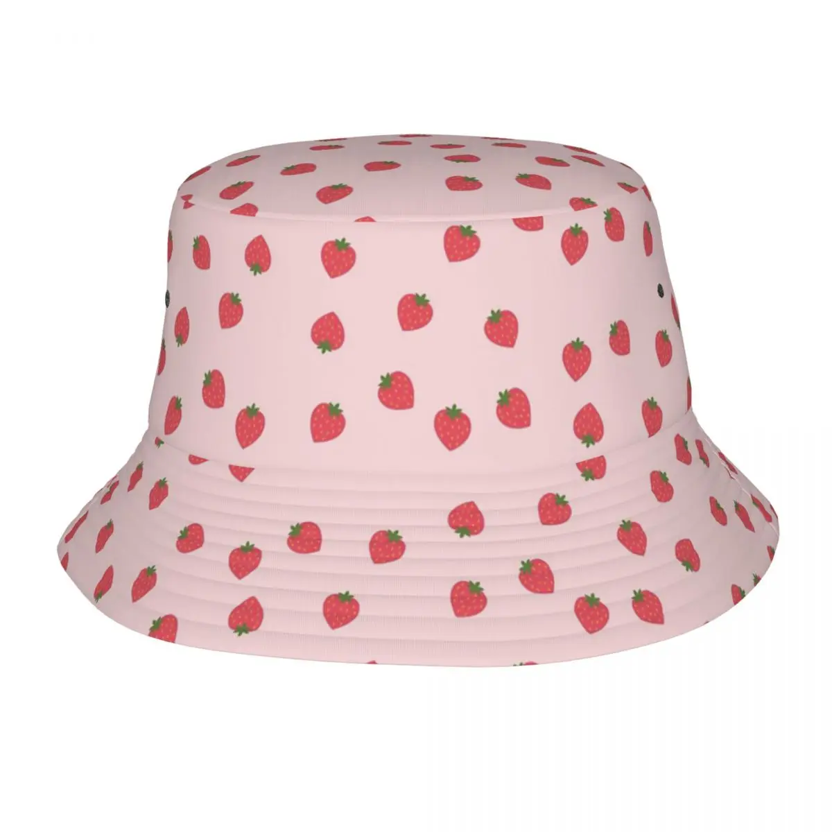 Unisex Strawberry Fields Bucket Hat Delicious Food Soft Fold Fisherman Hats Korean Travel Hiking Caps Streetwear Printed Sun Hat