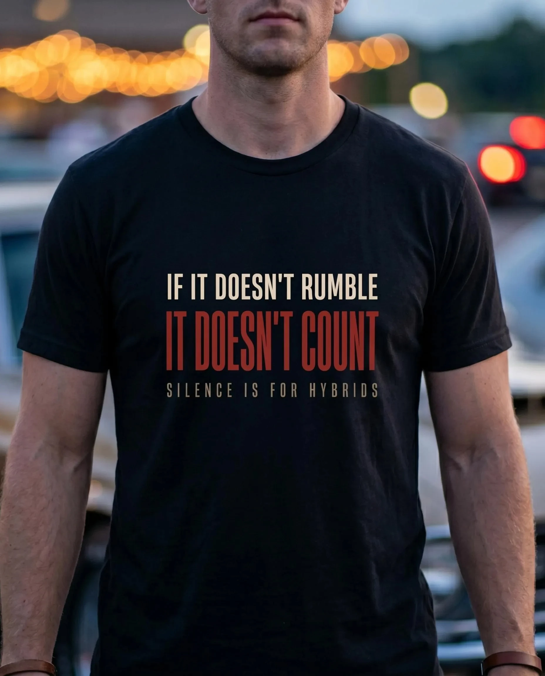 Muscle Car Shirt | If It Doesn't Rumble V8 Front Print | Car Guy Gift for Him | Funny Gearhead Graphic | Funny Gifts Birthday