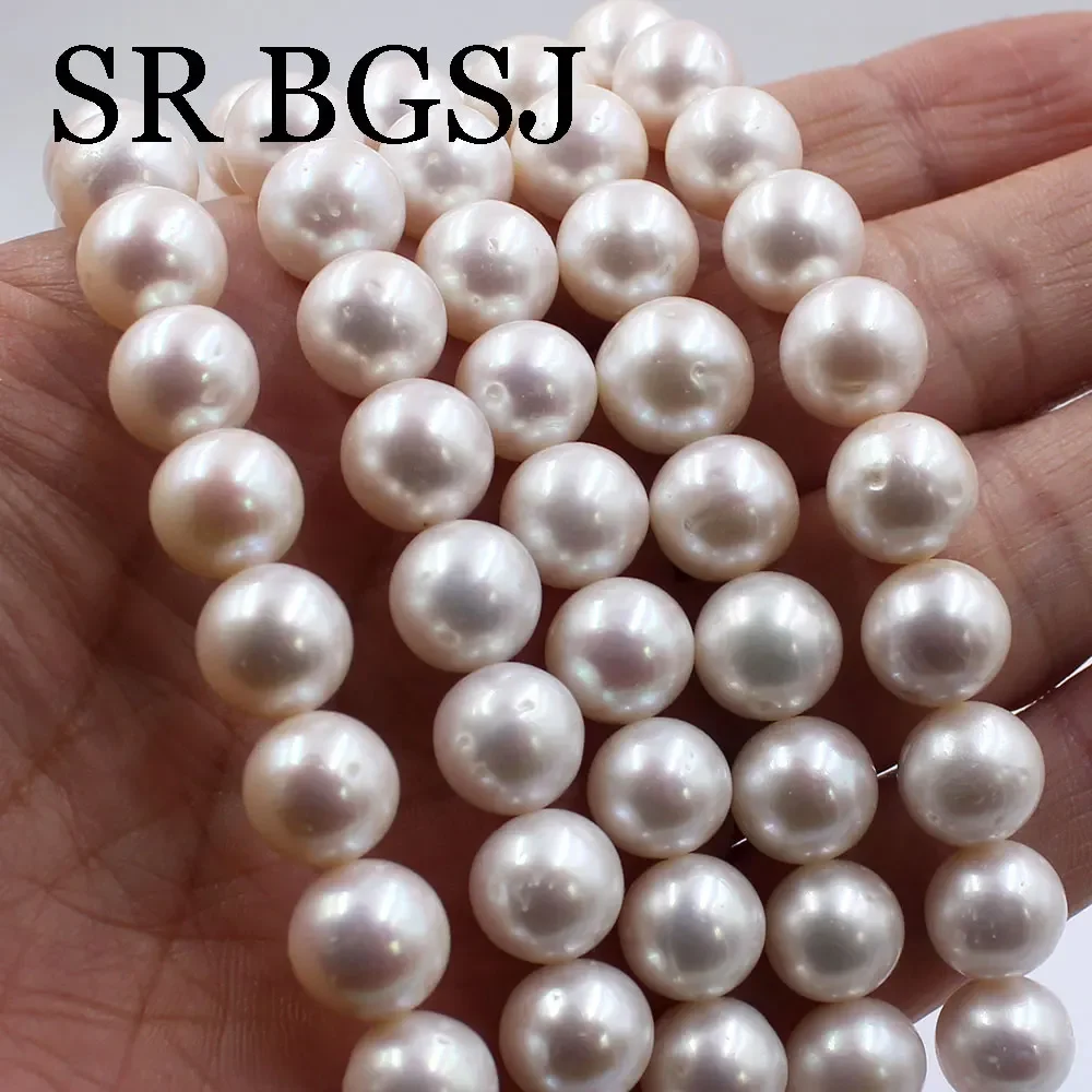 

11-12mm 15inch AAA Round Real Natural Freshwater Pearl Jewelry Making Isolation Loose Beads