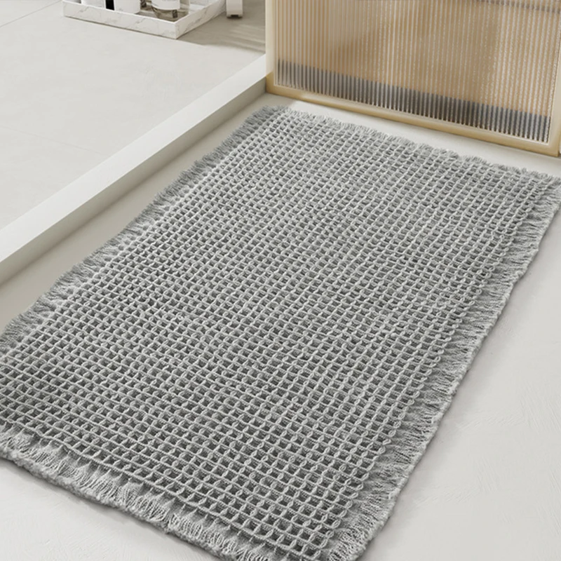 Anti-Skid Soft Bathroom Carpet Water Absorbent Machine Washable NonSlip Bath Mat Doormat for Toilet Absorbent Rug Beside Bathtub