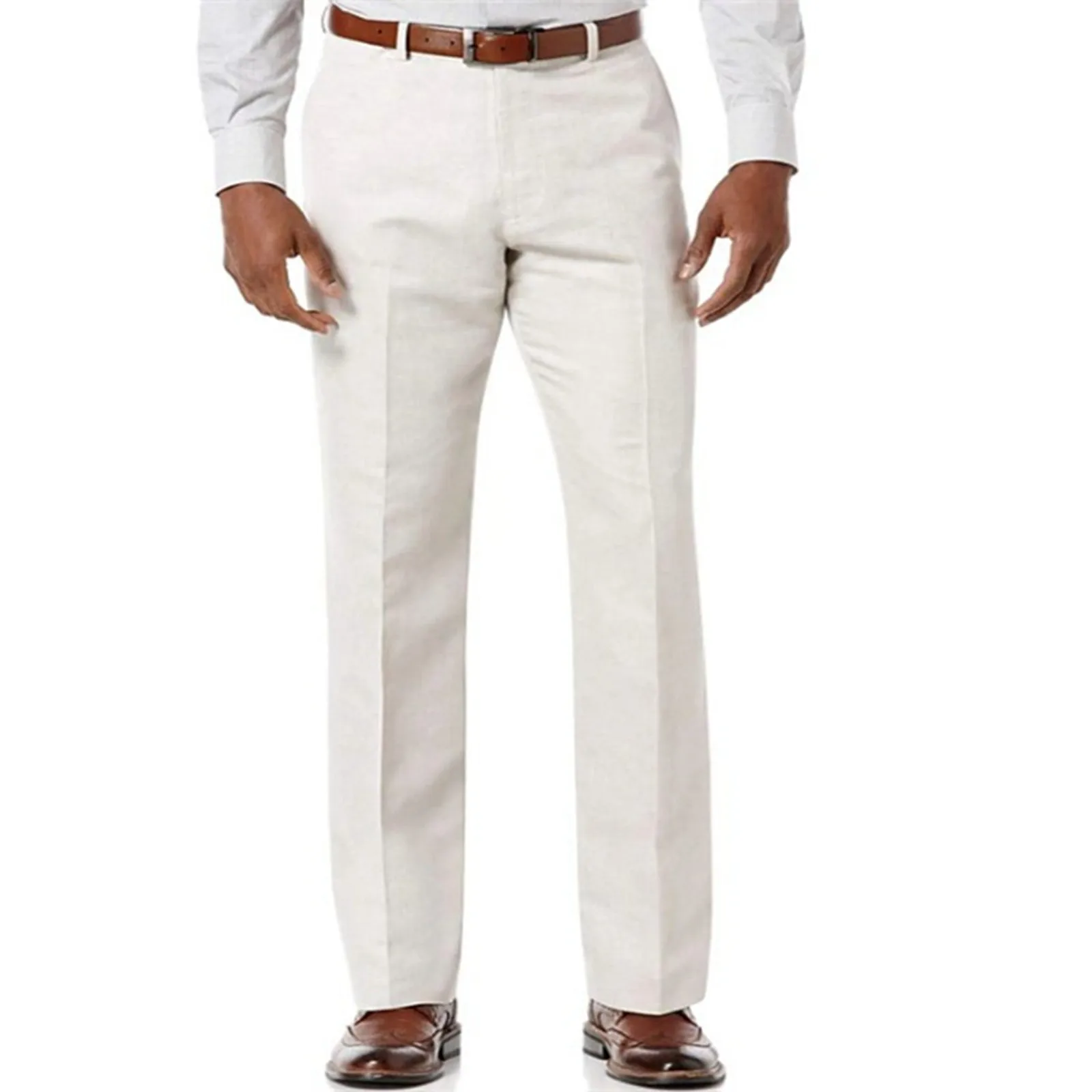 White Suit Pant Solid Color Trousers Straight Bottoms Men\'S Formal Elegant Social Dress Pants New Business Casual Pantalones