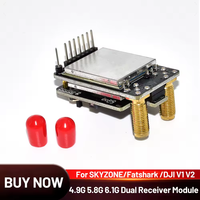 SKYZONE VRX 4.9G 5.8G 6.1G PLUS Dual Antenna Receiver Mmodule 70CH FPV VRX Suitable Video Transmission for DJI V1 V2 Glasses