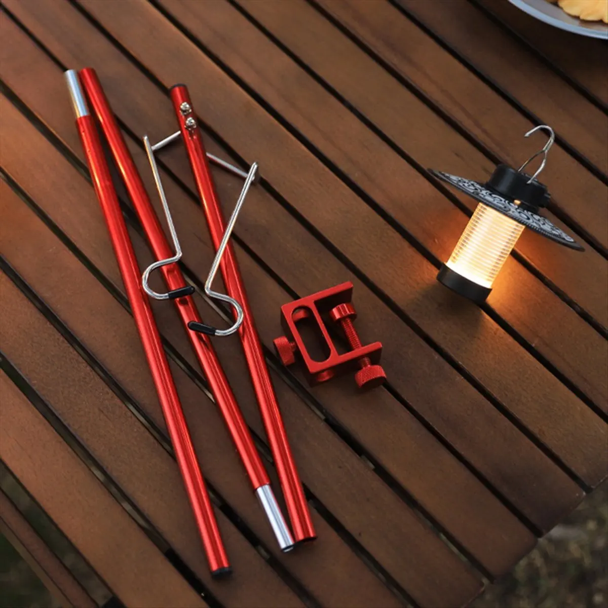 Stable- Portable Camping Lantern Stand Detachable Aluminum Alloy Light Hanger Lamp Holder for Outdoor Hiking Supplies