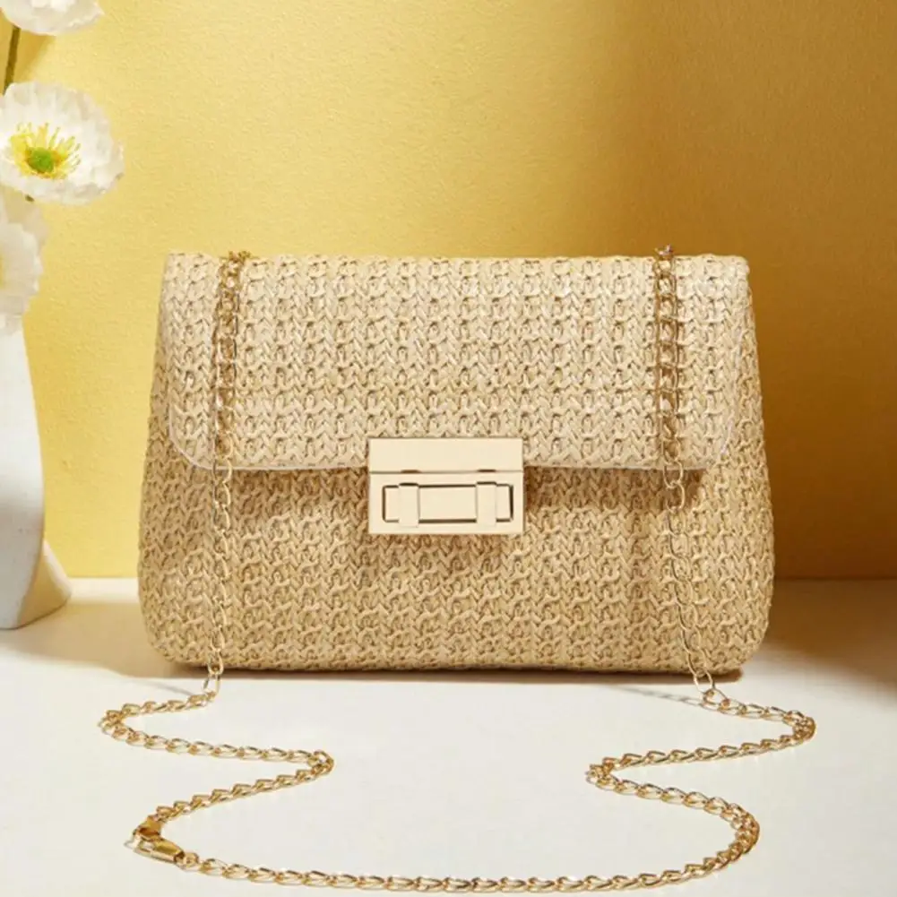 Сумка через плечо, модная соломенная сумка на плечо, ручная работа, большая вместительная сумка-клатч, тканая пляжная сумка для женщин